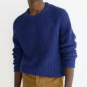 JACK SPADE Shaker Stitch Ribbed Crew Neck Sweater Elbow Patches